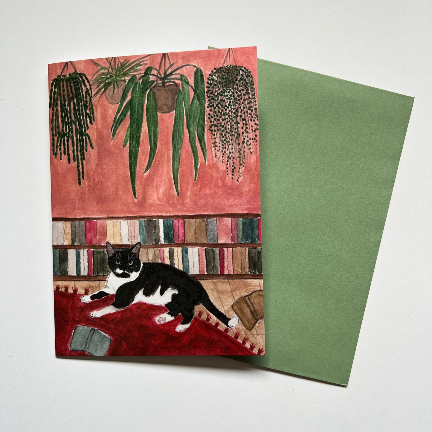 Cat on Red Carpet Greeting Card