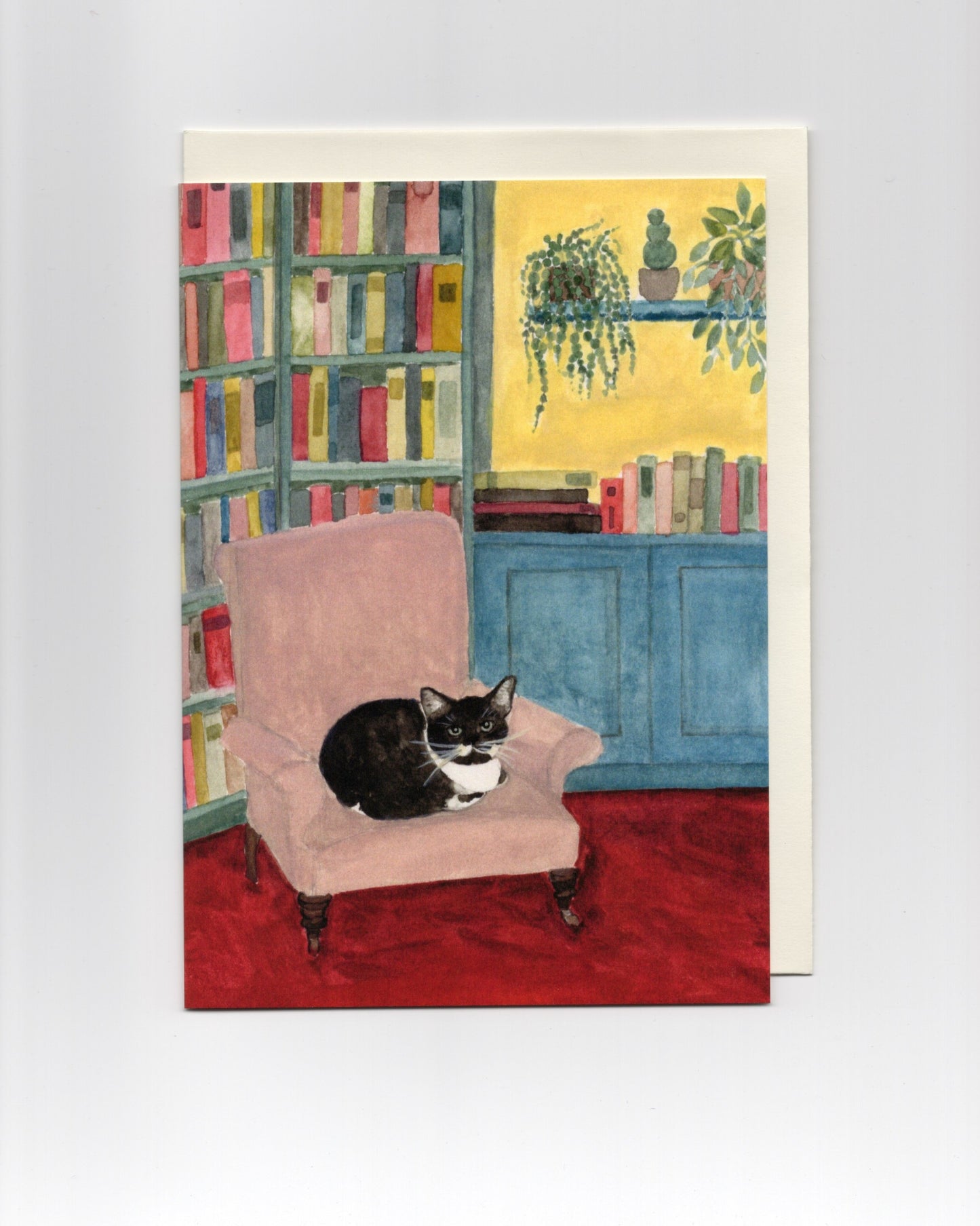 Cat on Arm Chair Greeting Card