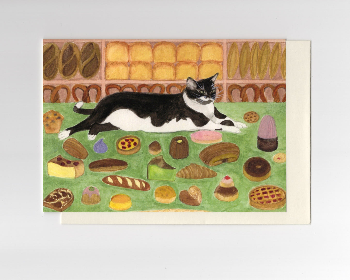 Cat Café Greeting Card