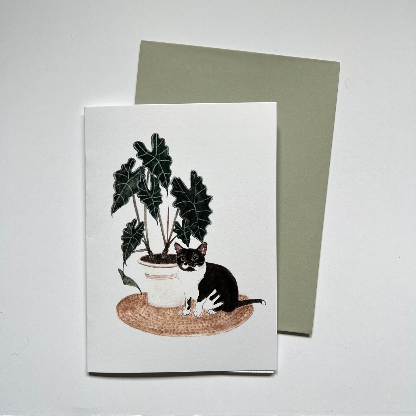 Cat and Plant Greeting Card