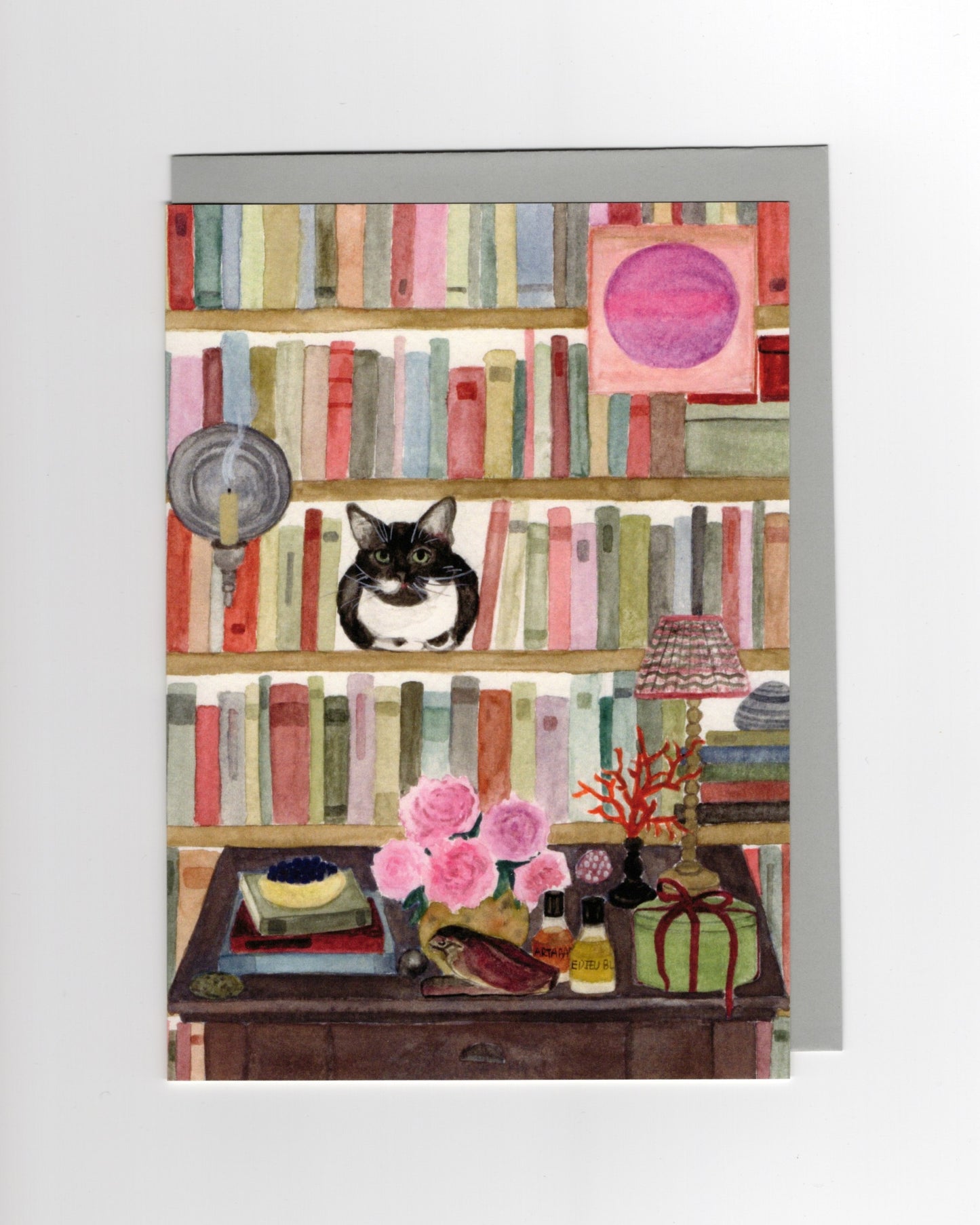 Library Cat Greeting Card