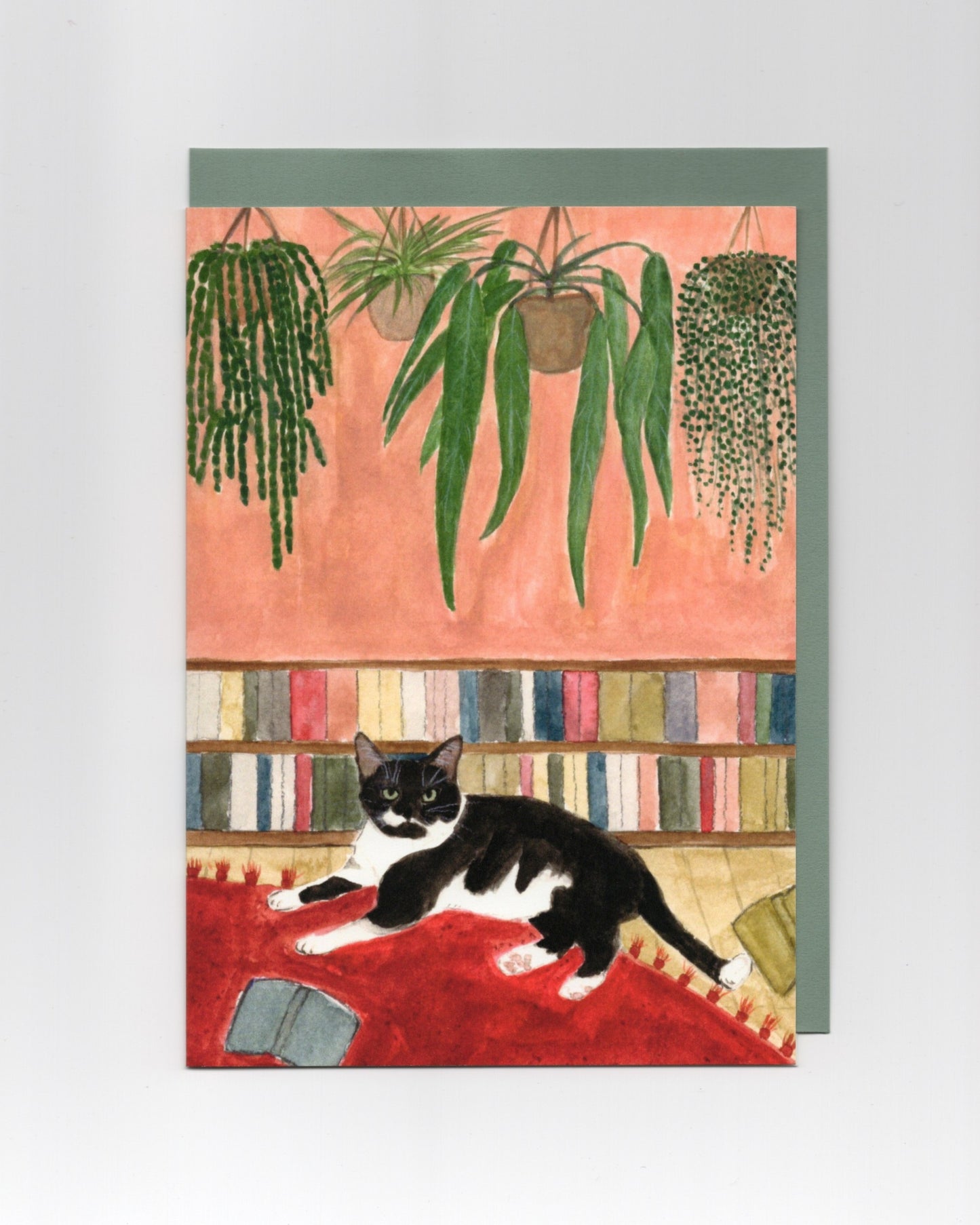 Cat on Red Carpet Greeting Card