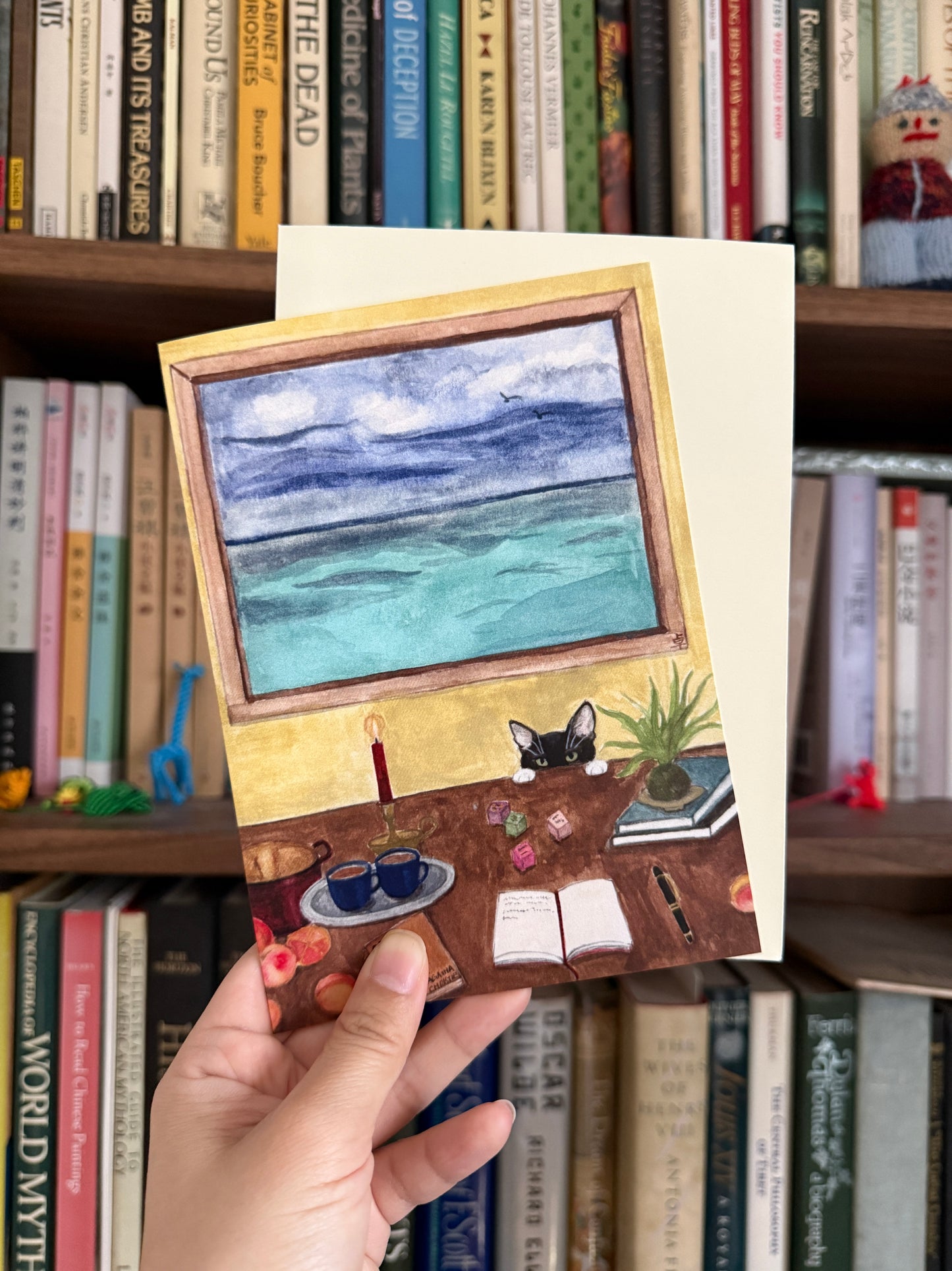 Mischievous Cat Greeting Card