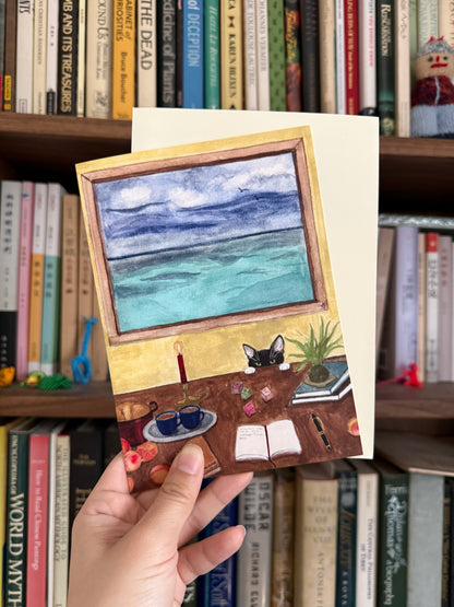 Mischievous Cat Greeting Card