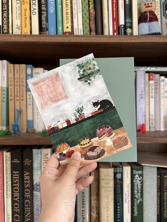 Cat and Cakes Greeting Card