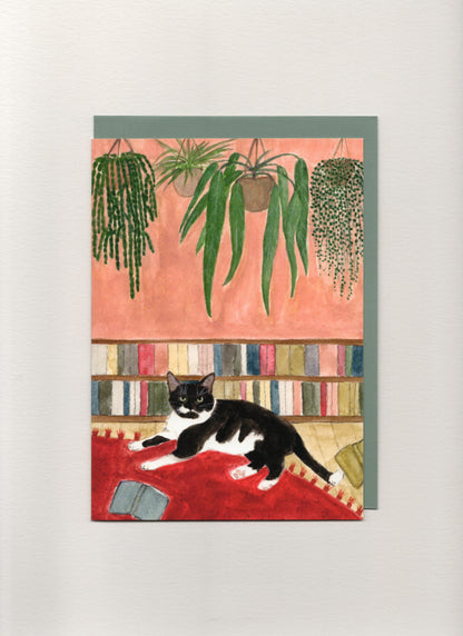 Cat on Red Carpet Greeting Card