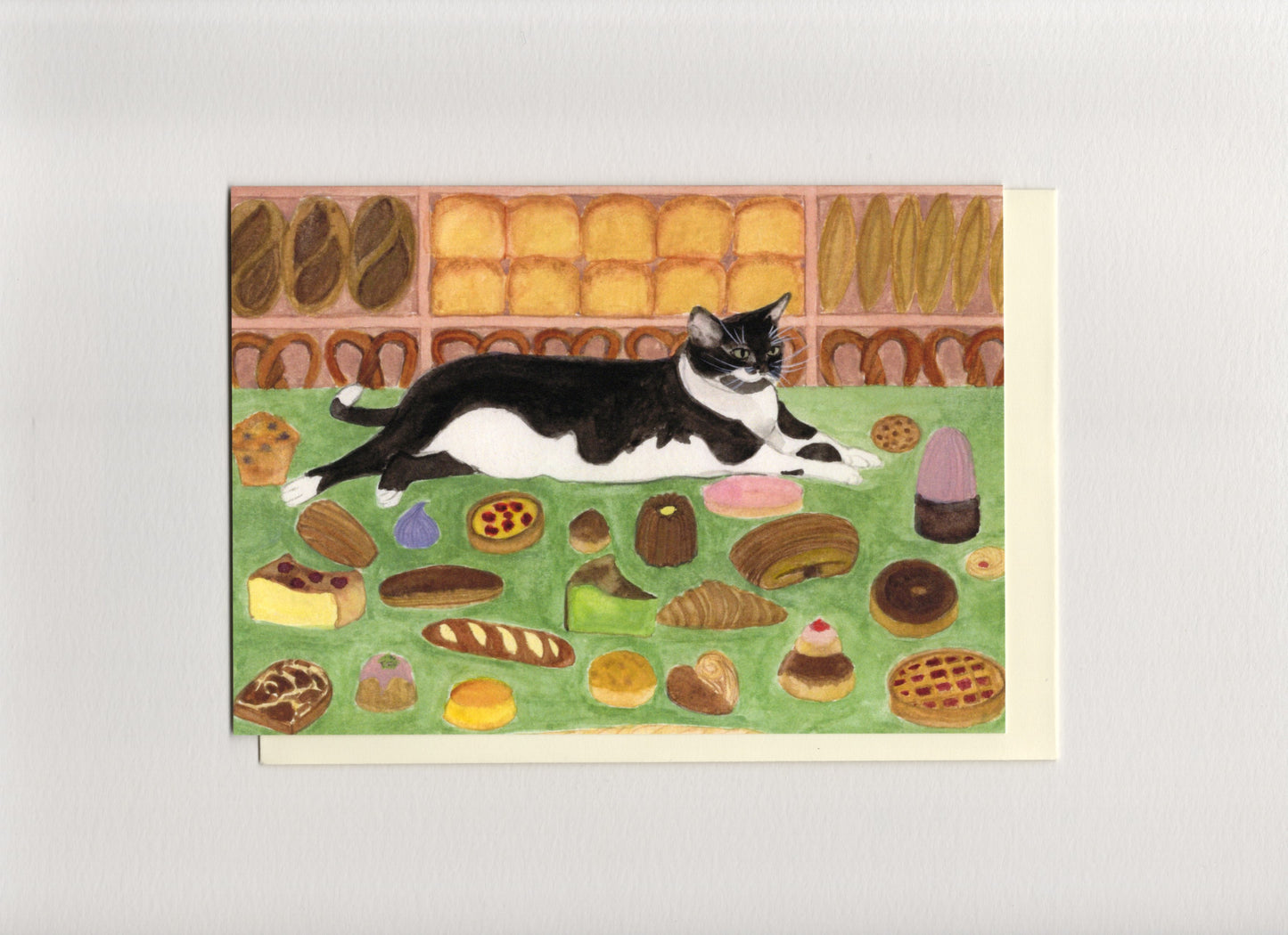 Cat Café Greeting Card
