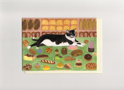Cat Café Greeting Card