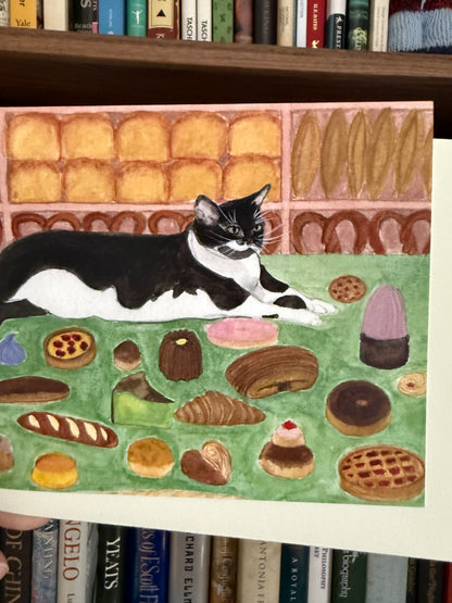 Cat Café Greeting Card