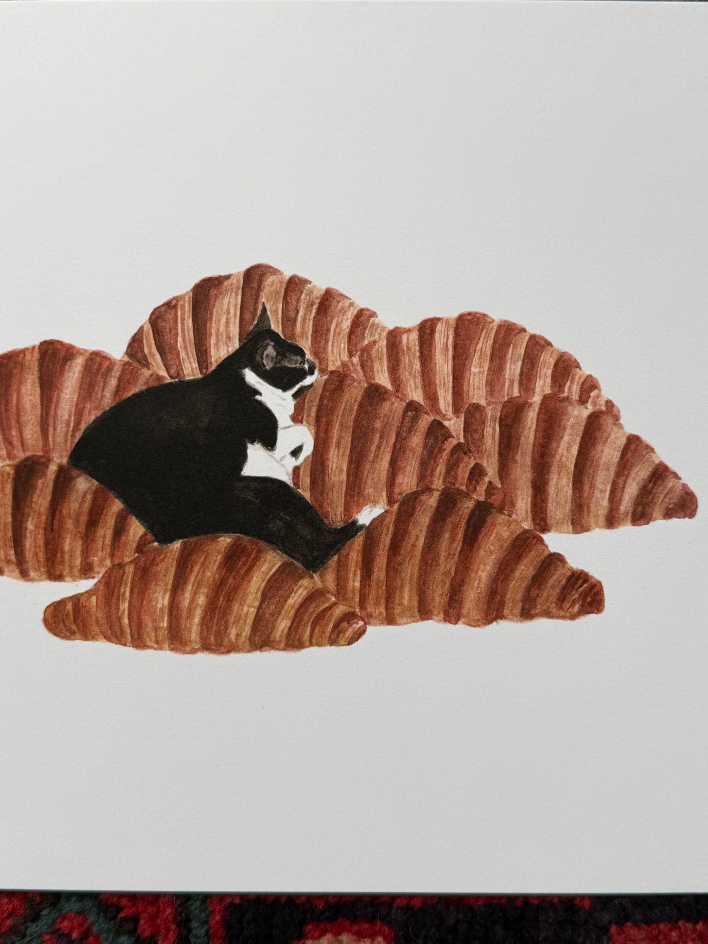 Sweet Dreams-Cat on Croissants Print