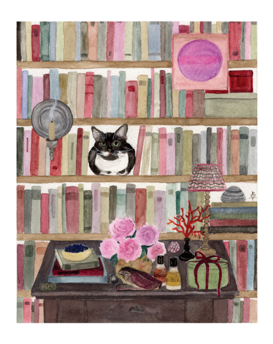 Library Cat Print