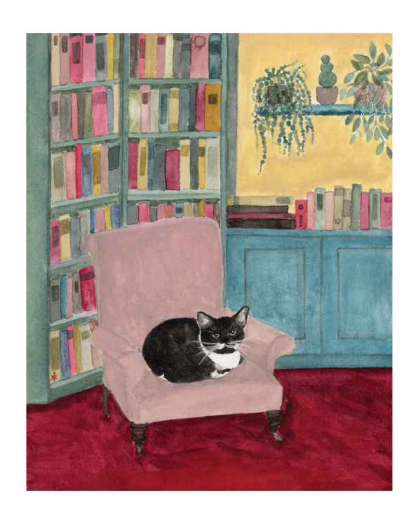 Cat in Armchair Print