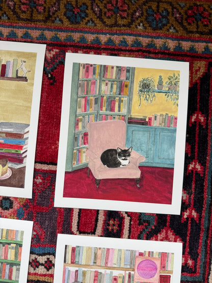 Cat in Armchair Print