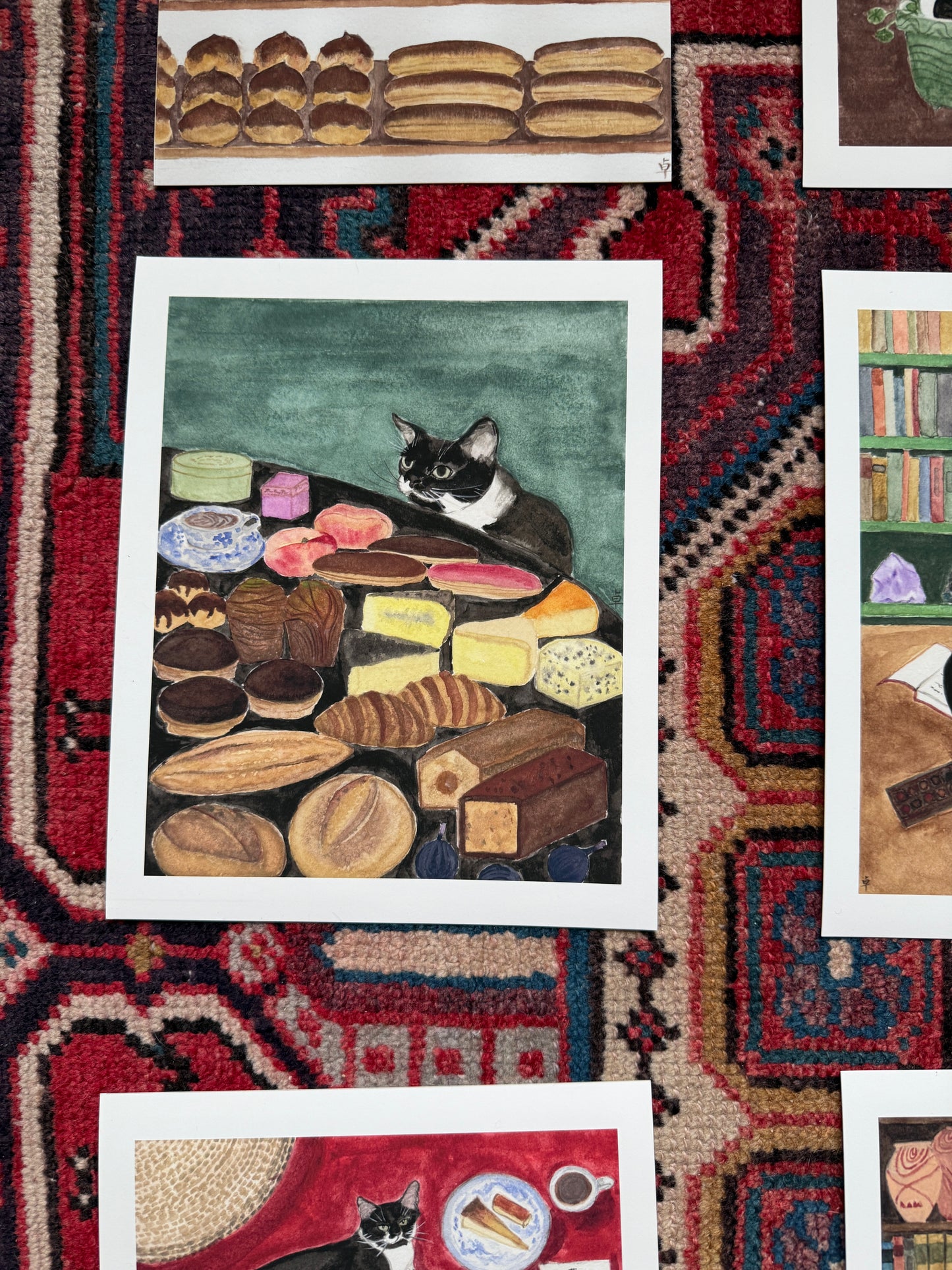 Cat and Table of Food Print