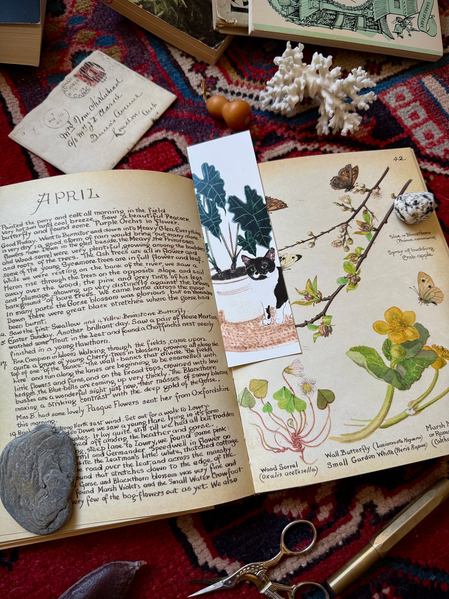 Cat and Plant Bookmark
