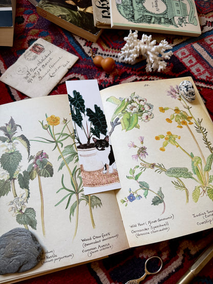 Cat and Plant Bookmark