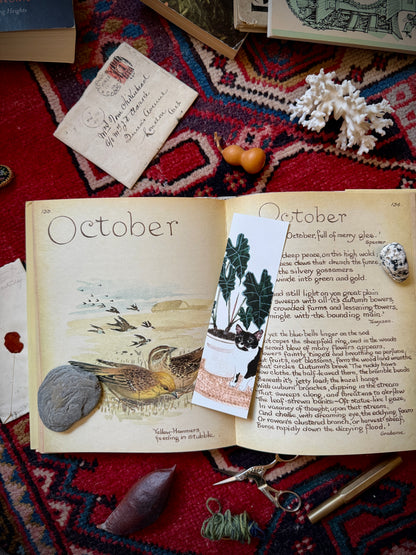 Cat and Plant Bookmark