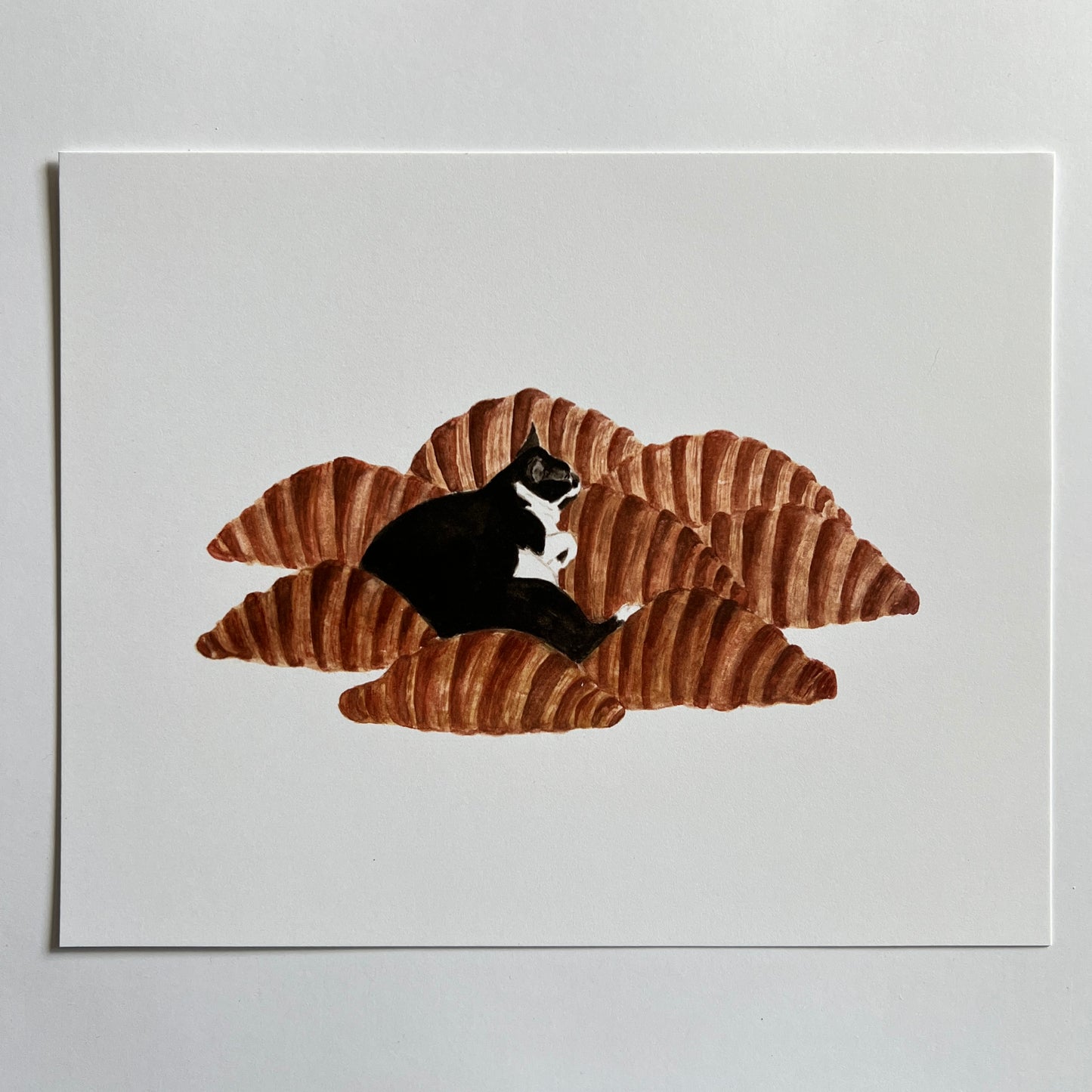 Sweet Dreams-Cat on Croissants Print