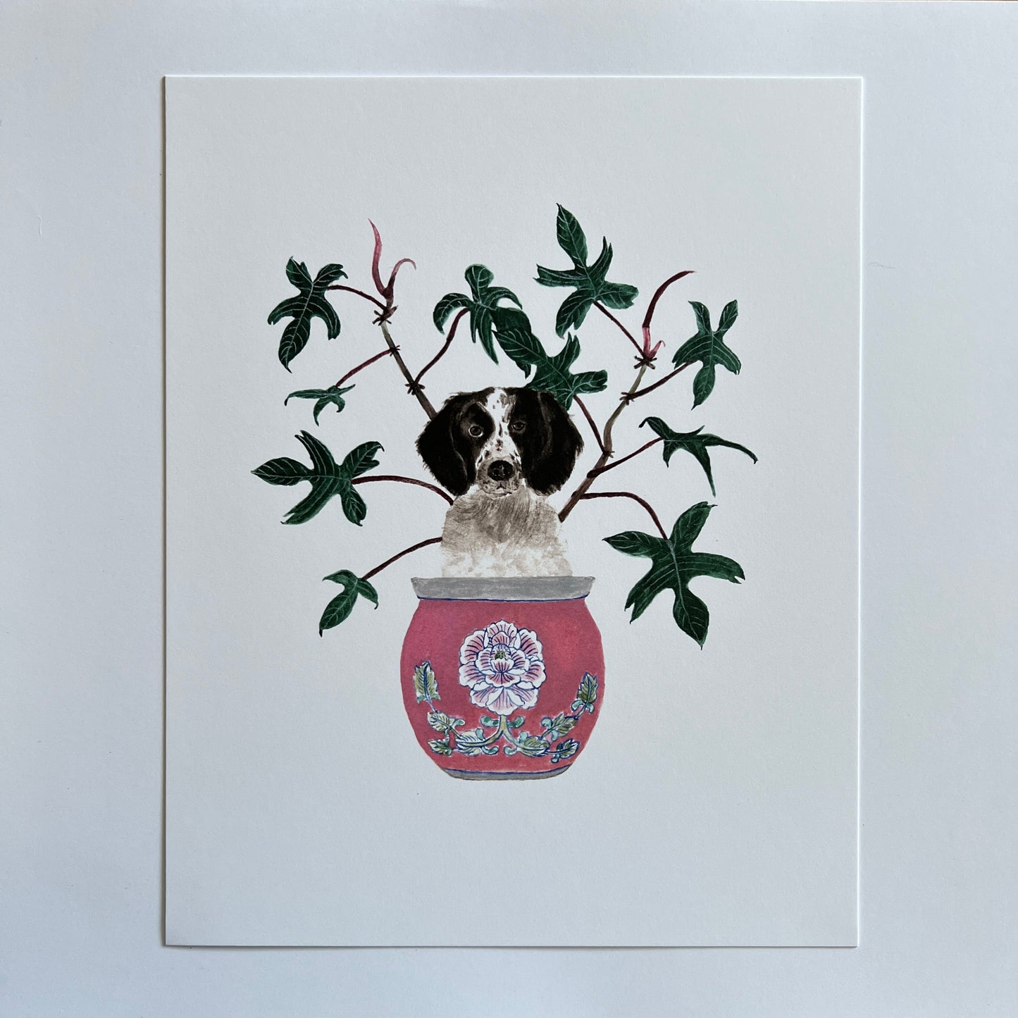 Dog in a Ceramic Pot Print